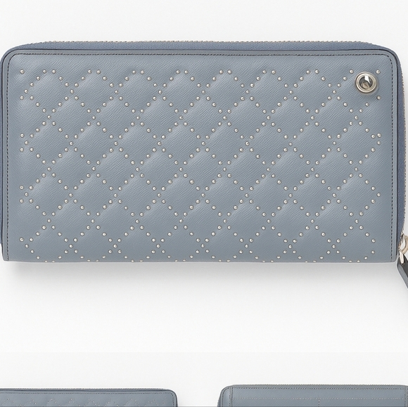 Authentic Gucci Guccissima Studded Wallet – Gunmetal Gray leather Patent - Picture 1 of 14